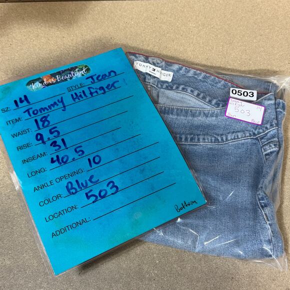 Tommy Hilfiger VTG Hipster Bootcut Jeans Women SZ 14 Blue Classic Retro Denim - Picture 11 of 11